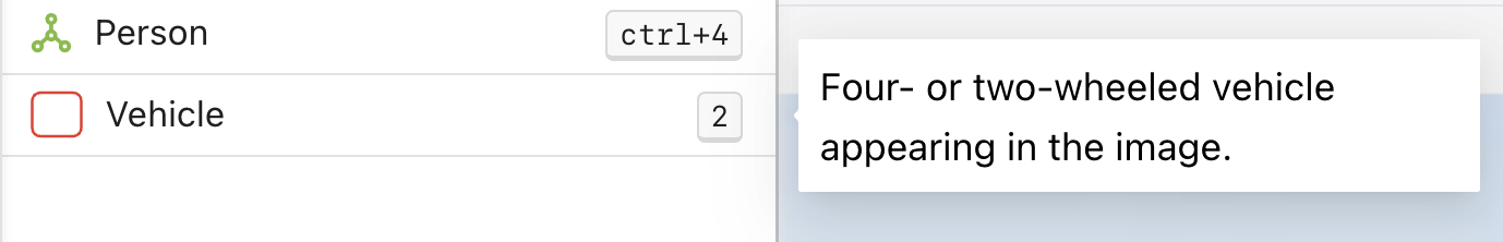 Tool description shown as a tooltip in the labeling editor